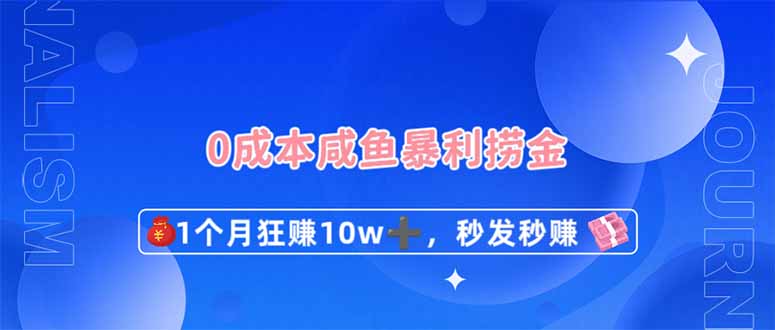 0成本闲鱼暴利捞金，1个月狂赚10W+，秒发秒赚新玩法-优创项目网
