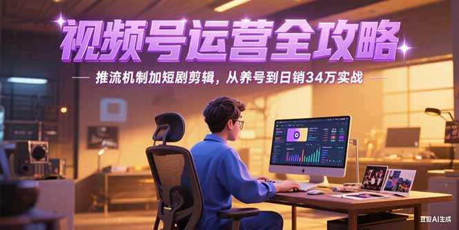 2025视频号运营全攻略，推流机制加短剧剪辑，从养号到日销34万实战-优创项目网