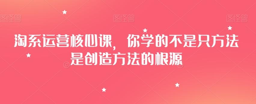淘系运营核心课，你学的不是只方法是创造方法的根源-优创项目网