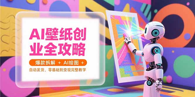 AI壁纸创业全攻略，爆款拆解+AI绘图+自动发货，零基础到变现完整教学-优创项目网