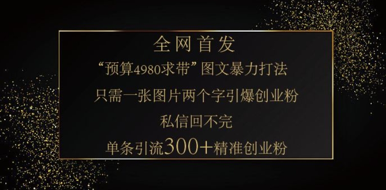 小红书神奇图片引流法，只需一张图，就能单条笔记凭借此方法，轻松引流 300 + 精准创业粉-优创项目网