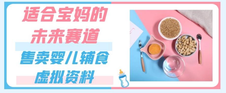 适合宝妈的未来赛道，售卖婴儿辅食虚拟资料，一份9.9-69.9元闭眼赚钱-优创项目网