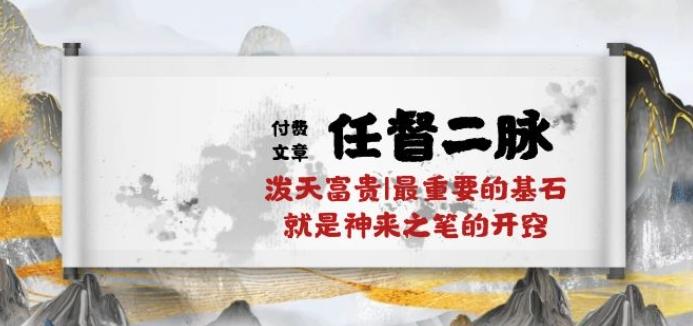 某付费文章《任督 二脉 泼天富贵|最重要的基石 就是神来之笔的开窍|万字》-优创项目网