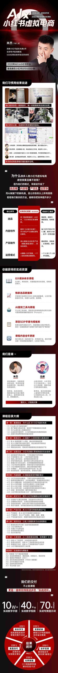 单号月收3w+，小红书低成本搞钱课《AI×小红书虚拟电商》全套-优创项目网