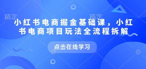 小红书电商掘金课，小红书电商项目玩法全流程拆解(更新5月)-优创项目网