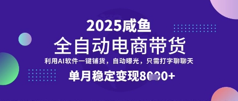 全网首发【闲鱼全自动电商带货】三年磨一剑，一朝露锋芒，单月稳定变现8k+【揭秘】-优创项目网