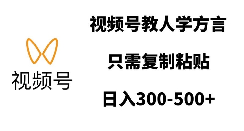视频号教人学方言，只需复制粘贴，日入多张-优创项目网
