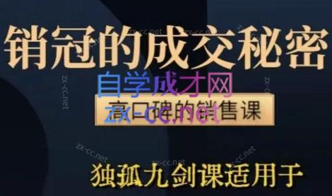李老师·实战派销售视频课|孤独九剑-优创项目网