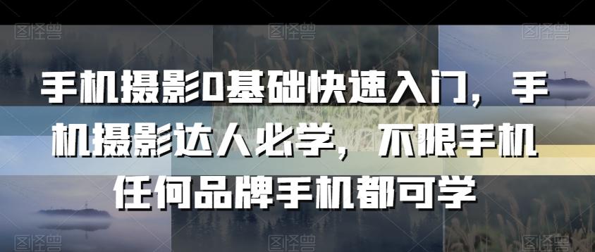手机摄影0基础快速入门，手机摄影达人必学，不限手机任何品牌手机都可学-优创项目网