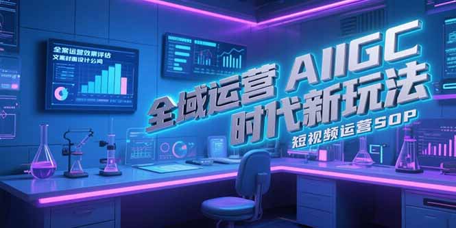 全域运营AIGC时代新玩法，文案封面设计公式，短视频运营SOP-优创项目网