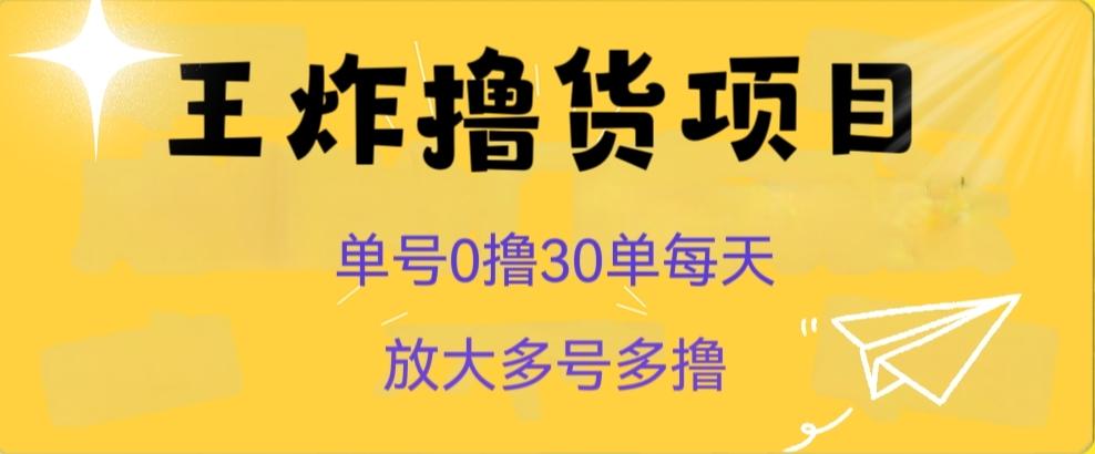 王炸撸货项目，单号0撸30单每天，多号多撸【揭秘】-优创项目网