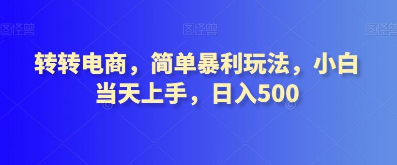 转转电商，简单暴利玩法，小白当天上手，日入500-优创项目网