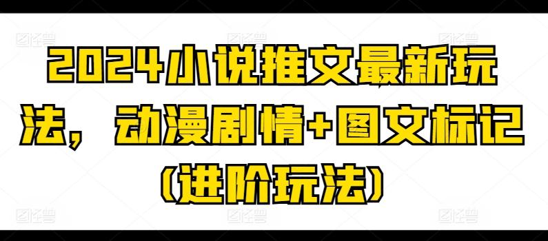 2024小说推文最新玩法，动漫剧情+图文标记(进阶玩法)-优创项目网