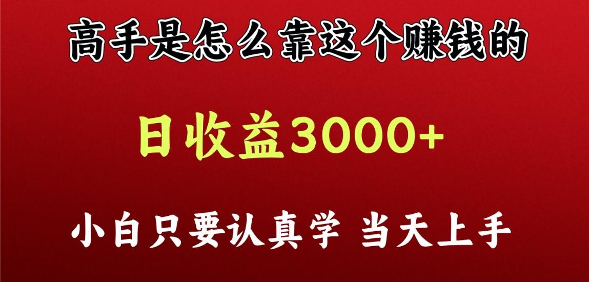 看高手是怎么赚钱的，一天收益至少3000+以上，小白当天上手-优创项目网