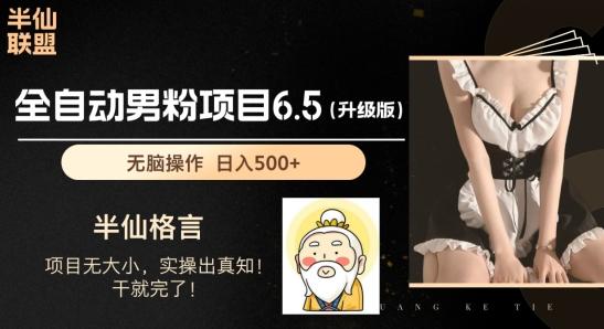 男粉项目6.5升级版，全自动男粉项目，日收入1K+【揭秘】-优创项目网