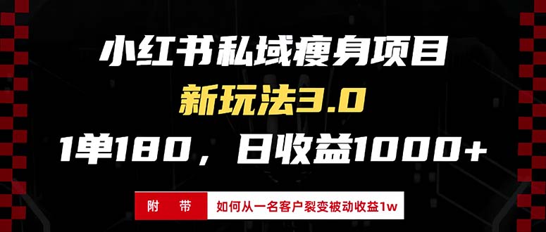 小红书瘦身项目3.0模式，新手小白日赚收益1000+(附从一名客户裂变收益…-优创项目网