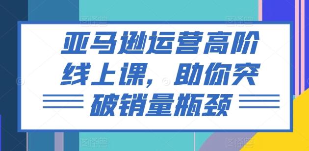 亚马逊运营高阶线上课，助你突破销量瓶颈-优创项目网