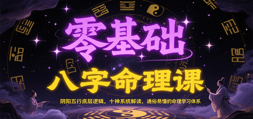零基础八字命理课：阴阳五行底层逻辑，十神系统解读，通俗易懂的命理学习体系-优创项目网