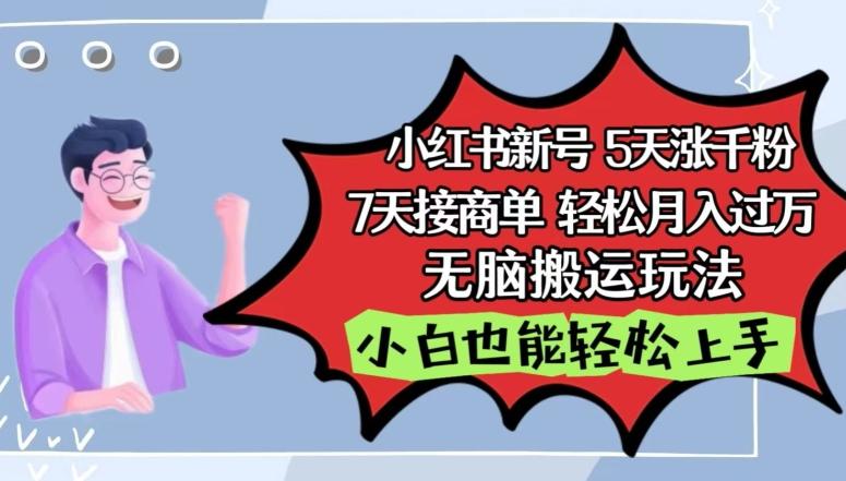 小红书影视泥巴追剧5天涨千粉，7天接商单，轻松月入过万，无脑搬运玩法【揭秘】-优创项目网