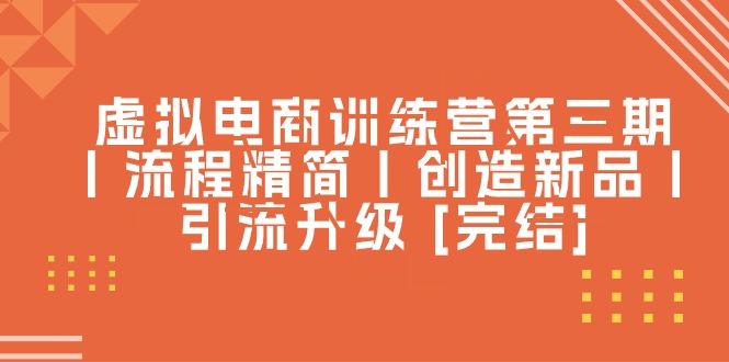 虚拟电商训练营第三期丨流程精简丨创造新品丨引流升级 [完结]-优创项目网