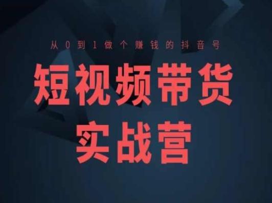 短视频带货实战营(高阶课)，从0到1做个赚钱的抖音号-优创项目网