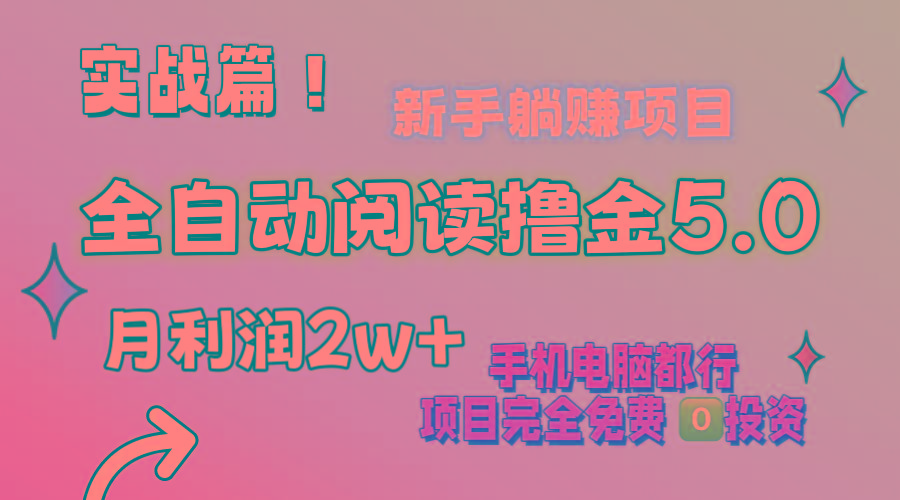 小说全自动阅读撸金5.0 操作简单 可批量操作 零门槛！小白无脑上手月入2w+-优创项目网