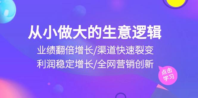 从小做大生意逻辑：业绩翻倍增长/渠道快速裂变/利润稳定增长/全网营销创新-优创项目网