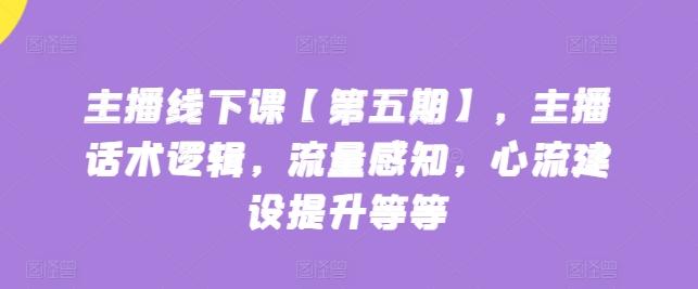 主播线下课【第五期】，主播话术逻辑，流量感知，心流建设提升等等-优创项目网