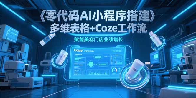 零代码AI小程序搭建，多维表格+Coze工作流，赋能美容门店业绩增长-优创项目网