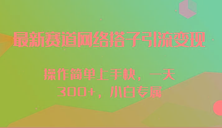 最新赛道网络搭子引流变现!!操作简单上手快，一天300+，小白专属-优创项目网