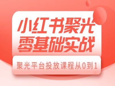 小红书聚光零基础实战，聚光平台投放课程从0到1-优创项目网