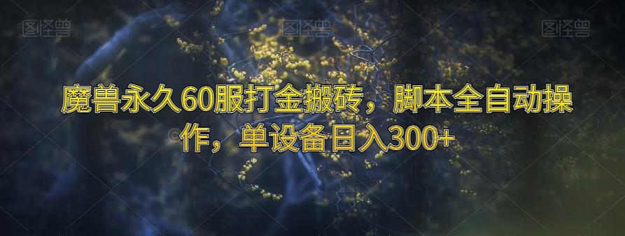 魔兽永久60服打金搬砖，脚本全自动操作，单设备日入300+【揭秘】-优创项目网