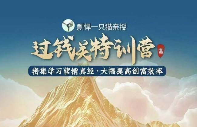 剽悍一只猫-过钱关特训营，学习营销真经 大幅度提高创富效率-优创项目网