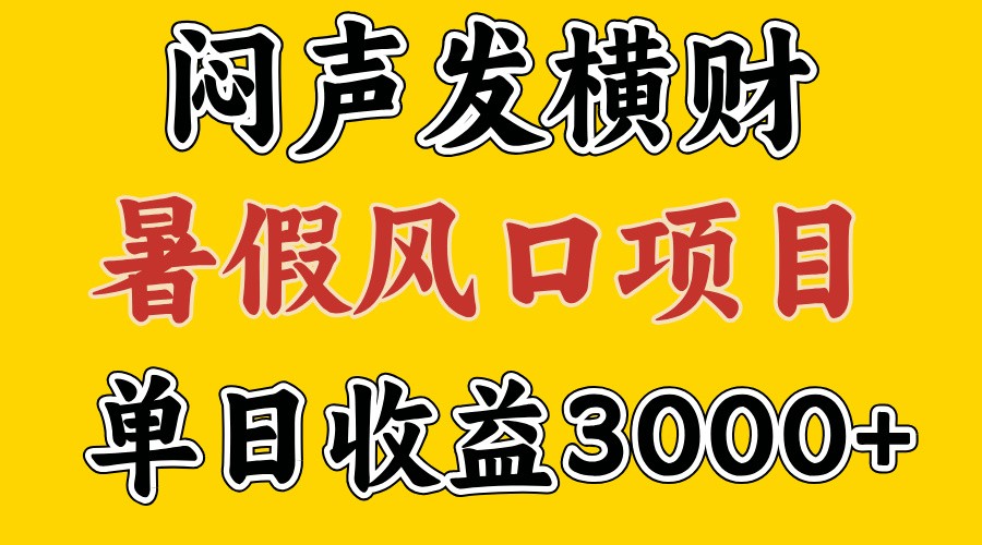 30天赚了7.5W 暑假风口项目，比较好学，2天左右上手-优创项目网