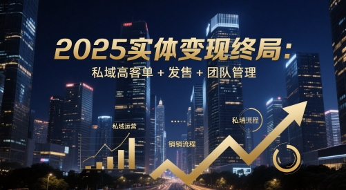 2025实体变现终局：私域高客单+发售+团队管理-优创项目网