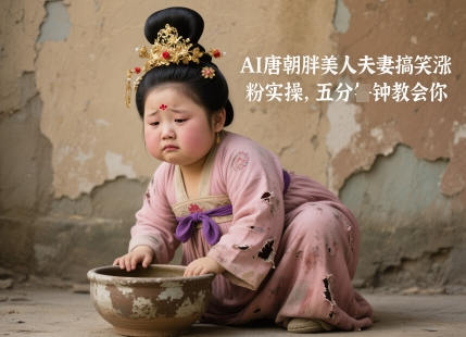 AI唐朝胖美人夫妻搞笑涨粉实操，五分钟教会你-优创项目网