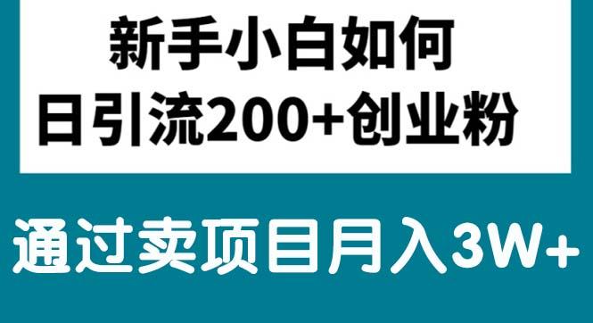 新手小白日引流200+创业粉,通过卖项目月入3W+-优创项目网