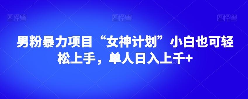 男粉暴力项目“女神计划”小白也可轻松上手，单人日入上千+【揭秘】-优创项目网