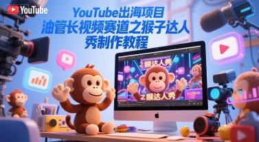 YouTube出海项目，油管长视频赛道之猴子达人秀制作教程-优创项目网