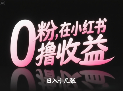 0粉在小红书撸收益，日入几张-优创项目网