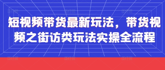 短视频带货最新玩法，带货视频之街访类玩法实操全流程-优创项目网