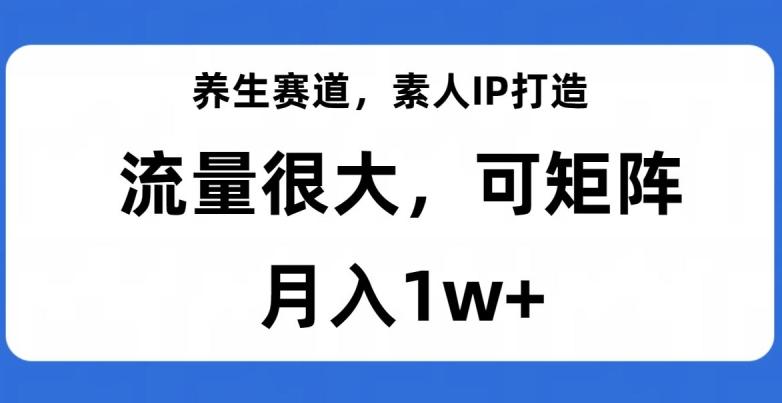 养生赛道，素人IP打造，流量很大，可矩阵，月入1w+【揭秘】-优创项目网