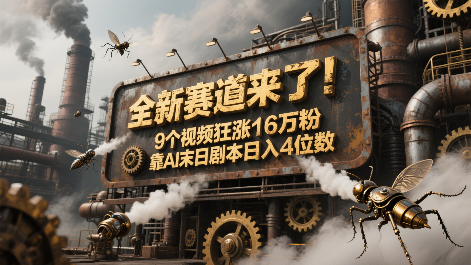 全新赛道来了！9个视频狂涨16万粉，靠AI末日剧本日入4位数，评论区爆肝追更！-优创项目网
