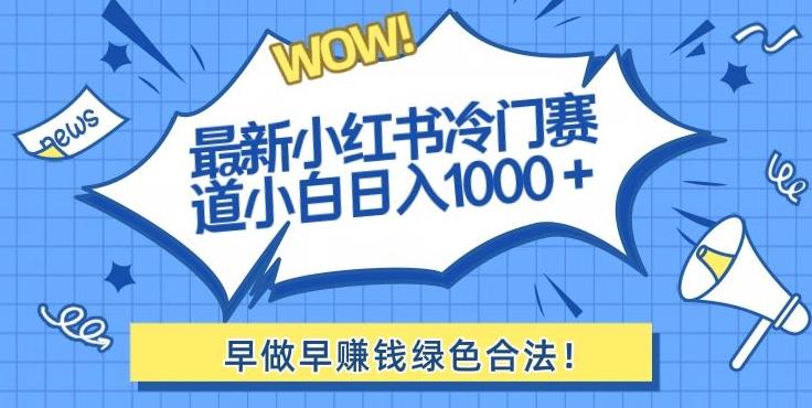 最新小红书冷门赛道日入1000+一部手机小白轻松-优创项目网