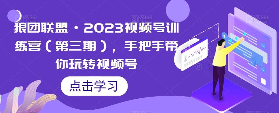 狼团联盟·2023视频号训练营（第三期），手把手带你玩转视频号-优创项目网