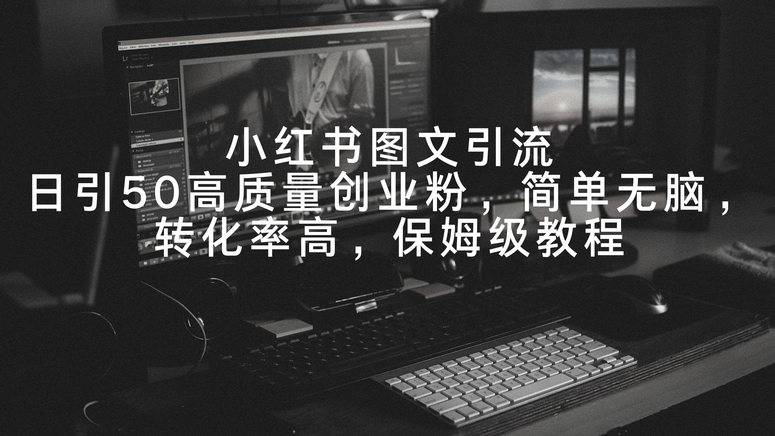 小红书图文引流，日引50高质量创业粉，简单无脑，转化率高，保姆级教程-优创项目网