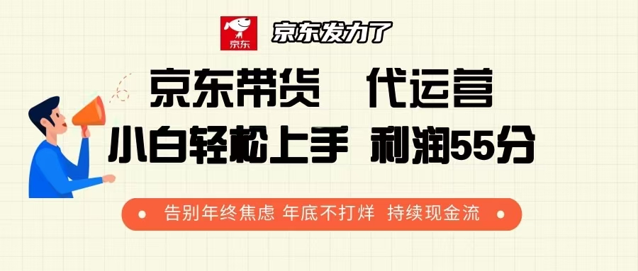京东带货 代运营 利润55分 告别年终焦虑 年底不打烊 持续现金流-优创项目网
