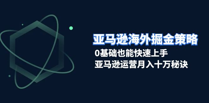 亚马逊海外掘金策略，0基础也能快速上手，亚马逊运营月入十万秘诀-优创项目网