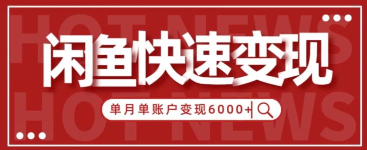 【新手项目】小白快速在闲鱼单月单账号变现6000+的秘密-优创项目网