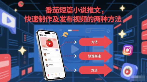 番茄短篇小说推文，快速制作及发布视频的两种方法-优创项目网